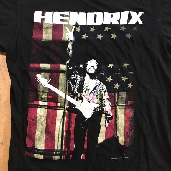 Jimi Hendrix Peace American Flag T-shirt - Picture 2 of 4
